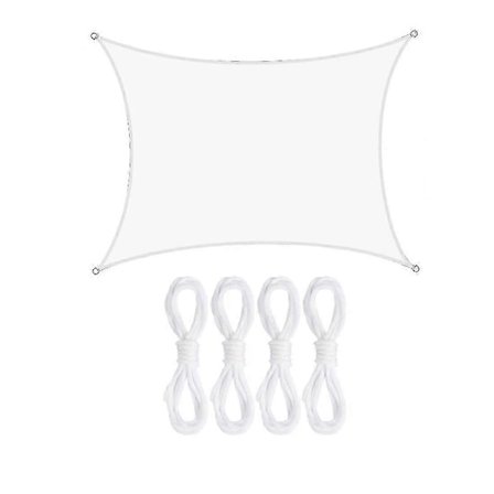 Vandtæt Solsejl UV-Blok - Kraftig Rektangulær Markise til Udendørs Have Terrasse - Hvid