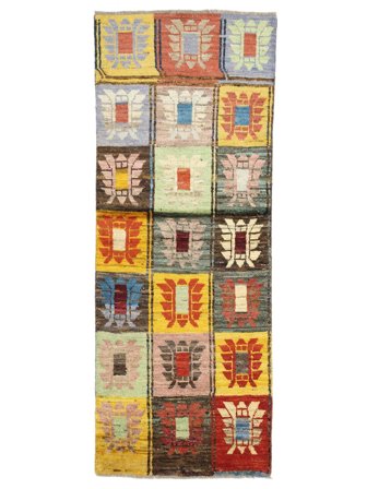 Hand Knotted Berber Colourful Rug 76X199 Brown/Orange