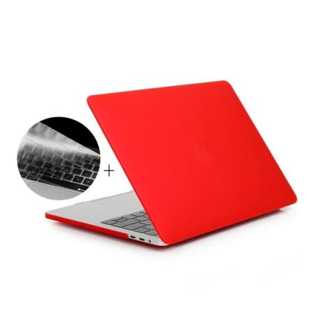 HAT PRINCE MacBook Pro 13 No Touchbar beskyttelsesetui i plastik med tastaturbeskyttelse - Rød Red