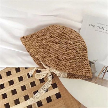 Casual Cute Kids Bøttehatt Halm Fisherman blondehette Solbestandig lue