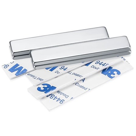 Neodymmagneter i biter, 50x10x3 mm Super Rektangulære Magneter Magnetisk Lim, med 4 Biter Dobbeltsidig Tape