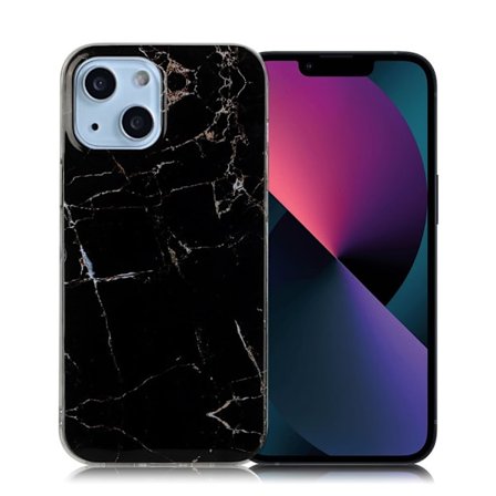 Marmormotiv iPhone 13 skal - Svart
