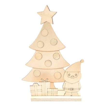 Trä julscen för att dekorera 12 x 18,7 cm 12 stycken