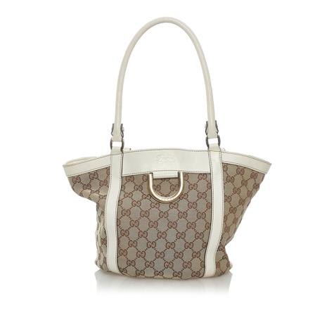 Gucci Vintage, Pre-owned Abbey GG Canvas Totte Bag Bruin, Dames, Maat:ONE Size