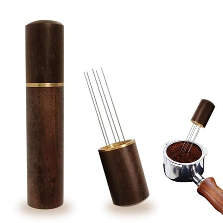 WDT-værktøj Espresso Kaffe Distributør Værktøj Nål Kaffe Omrører, Kaffe Nål Distributør, Espresso Distributionsværktøj (Ebenholt)