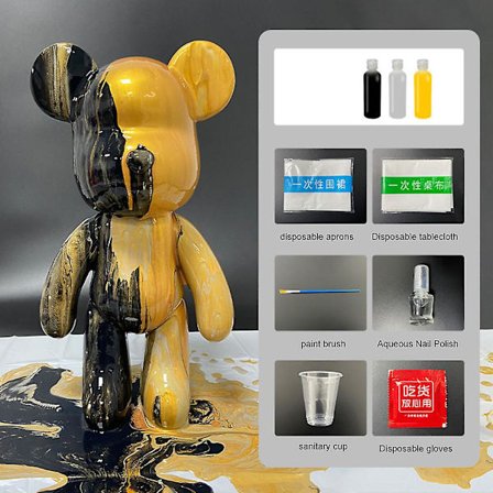 DIY Maleri Teddybjørn Voldsom Bjørn Flydende Maleri Kreativ Boligindretning