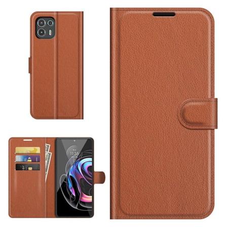 Classic Motorola Edge 20 Lite Flip Etui - Brun Brown