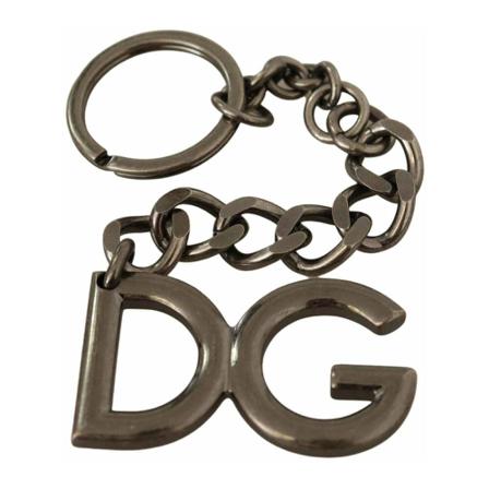 Dolce & Gabbana Tone Metal Chain DG Logo Keychain , Grijs , Dames , Maat: ONE Size Sleutelhangers & Tashangers