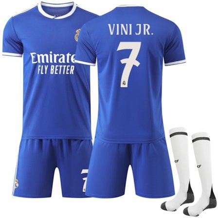 25-26 Real Madrid udebane Børnefodboldsæt nr. 7 VINI JR.