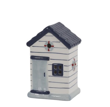 Chic Antique Dekorasjon Strandhus hvit/ocean H15,5