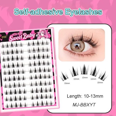 Självhäftande Ögonfransar Klusterfransar Inget Lim Individuella Fransar Mjuka Idol Franskluster Återanvändbara Självhäftande Fransar