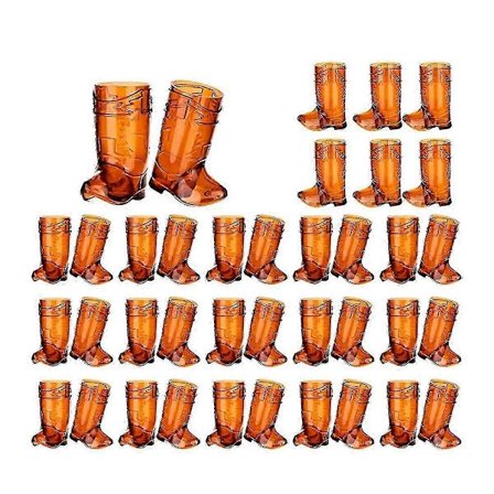 36 Stykker 3 cl Gjennomsiktige Cowboyglass Mini Cowboy Støvel Shotglass Plast Western Cowboy Glass Brun