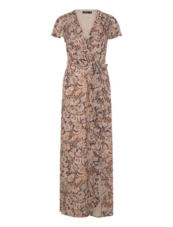 Lauren Ralph Lauren | Floral Belted Flutter-Sleeve Gown | 38