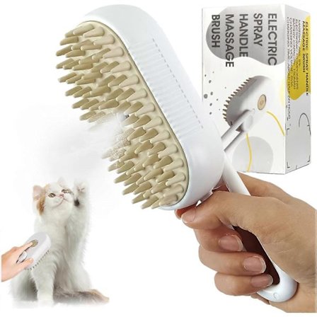 3-in-1 kissan höyryharja, sähköinen lemmikkisuihkuhierontakampa, lemmikkieläinten karvanpoistokampa