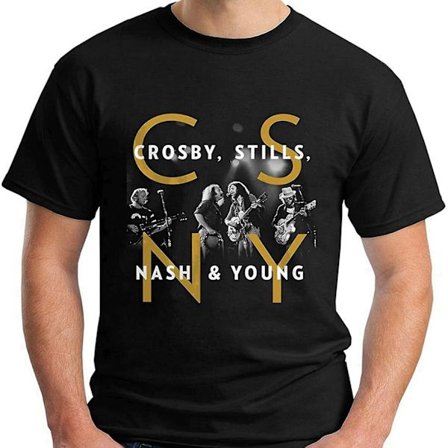 Crosby Stills Nash & Young för män - Csny Band Svart T-shirt - vuxen, 3xl