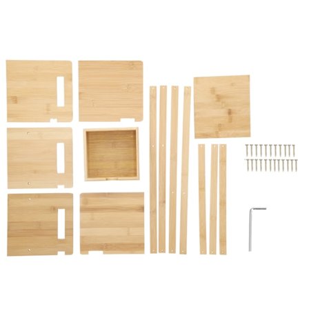 Bambus skrivebordsbogreol Udtrækkelig justerbar skrivebordsarrangør Hylde Opbevaringsstativ med skuffe til hjemmekontoret