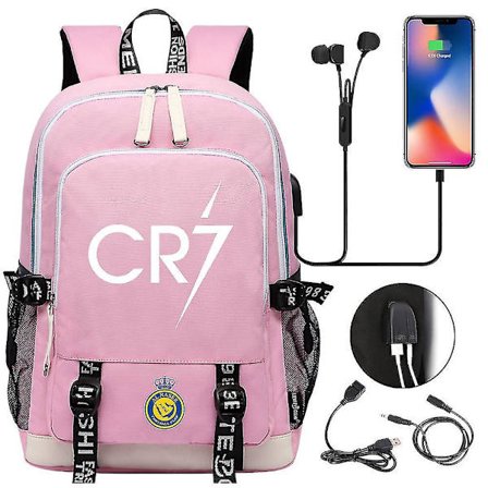 Cr7 Ryggsäck För Tonåringar Med Laptopfack, USB-Laddningsport, Multifunktionell Design, Vattentät Skolväska Med Stor Kapacitet - Perfekt Ryggsäck