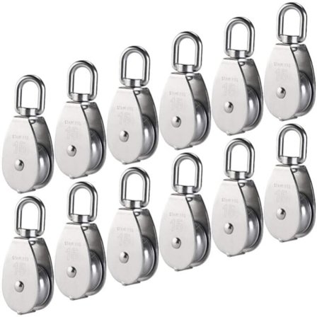 12 stycken M15 enkel remskiva 304 rostfritt stål, 15MM enkel dragning