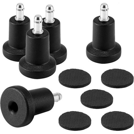 5 stk. møbelbenløftere, 5,8 cm stasjonære glideføtter høy profil bjellekrakk med 5 separate svampputer for kontor dreiestol tilbehør
