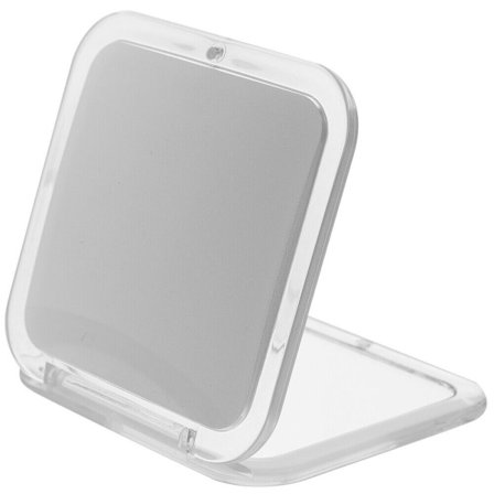 Fyrkantig sminkspegel Bärbar VIT