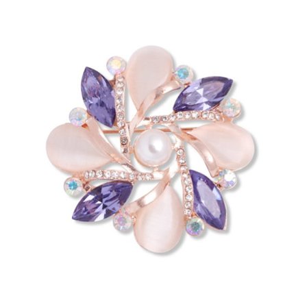 45x45mm, Lila ros blomma brosch nålar handgjorda ros blomma blomma broscher för mode kvinnor män Cl