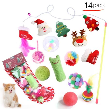 Christmas Cat Teaser Wand Pet Cat Toys 14 ST 14 ST
