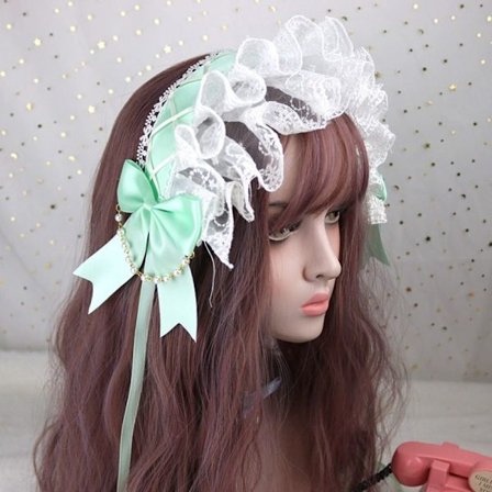 Lolita Kjole Tilbehør Maid Hovedbeklædning LYS GRØN