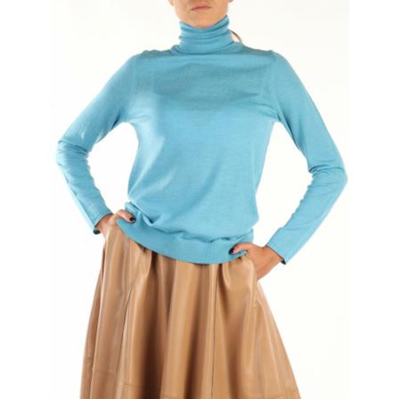 Maliparmi, Turtlenecks Blauw, Dames, Maat:S,wol
