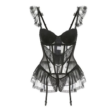 Dame Fransk Stuepike Kostyme Sexy Undertøy Cosplay Uniform Antrekk Babydoll Fancy Kjole Nattøy(L)