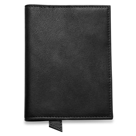 Passport Cover | Black Full-Grain Buffalo Leather for Men - Gifts for friends