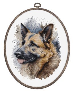 Stickpackung Bild Schäferhund