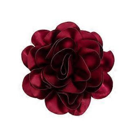 Moderigtig stof stor blomst broche håndlavet reversnål smykker smuk stof blomst broche nål til kvinder beklædning vinrød