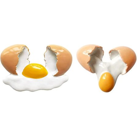Resin Simulering Egg Kjøleskapsmagneter, 2 stk. Knuste Egg Kjøleskapsmagneter, Søte Matformede Hjemmekontor Kjøleskapsklistremerker Whiteboard 