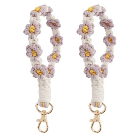 2 stk Blomster Krysantemum håndleddsrem Liten Daisy nøkkelring Hånd