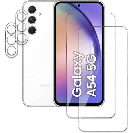 Skyddsfilm Härdat glas - BOOLING - för Samsung Galaxy A54 5G - 2 skärmskydd - 2 kameralinser
