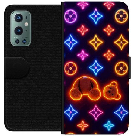 Kompatibel Tegnebogsetui til OnePlus OnePlus 9 Pro Neonfarvet luksusmønster med glødende teddybjørn i pop art-æstetik