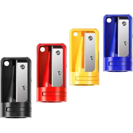 4 kpl Lyijykynän teroitin Kannettava manuaalinen muovinen lyijykynäleikkuri Teroitustyökalu puutöihin