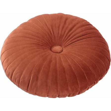 Rund Pude til Sofa med Fløjlkant - Lille Pyntepude