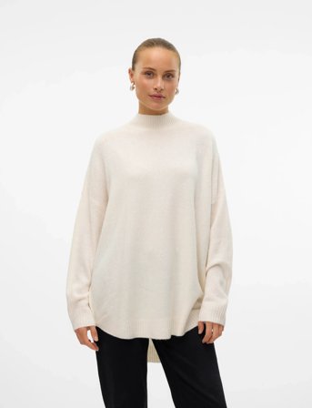 Vero Moda Vmplaza Ls Highnck Long Pullover Ga Noos - White - L