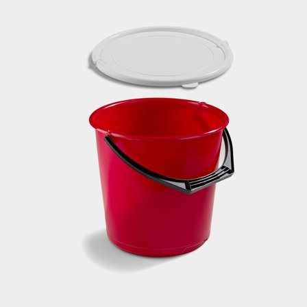 Wiadro z pokrywką Nordiska Plast, czerwone, 10 litrów - Jachtowa