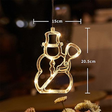 Jule LED-lys Snøfnugg Julenisse Hengende Sucker Lampe Vindu Ornamenter Dekorasjon For Hjem Xmas Navidad 2023 Nyttårsdekor