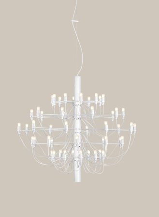 2097/50 Sarfatti lysekrone - matt hvit/frostet