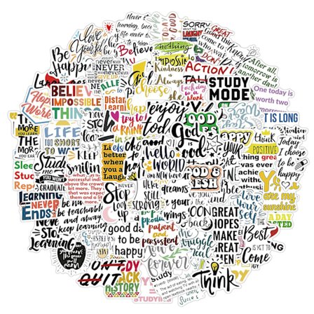 100 stk inspirasjonsklistremerker for vannflasker, positive sitatklistremerker for bærbar PC, skrapbok, notatbok, journalføring, 