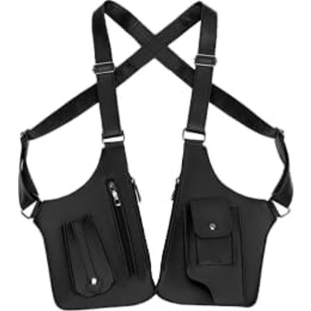 Skulderveske under armen, tyverisikker skjult underarmsrem lommebok lomme hylster telefon fritid dobbel skulderpose