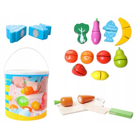 Trælegetøj - frugt og grønt - 14 dele
