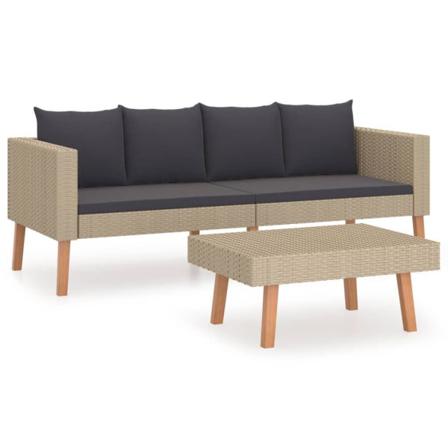 Vidaxl Loungeset För Trädgården Med Dynor 2 Delar Konstrotting B Beige