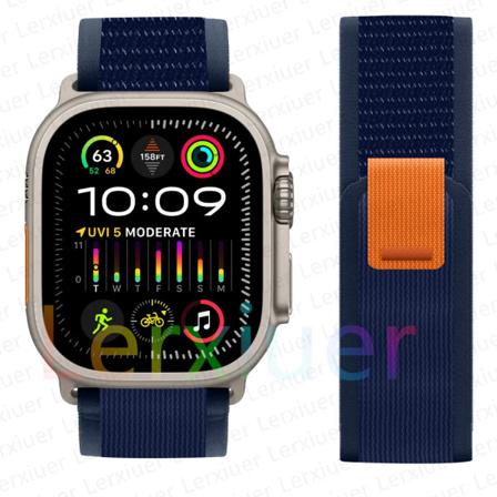 Trail loop rem för Apple Watch Ultra 2 band 49mm 44mm 45mm 40mm 41mm 38mm 42mm 45 44 mm armband iWatch series 8 9 7 6 5 3 se blue 38 40 41mm