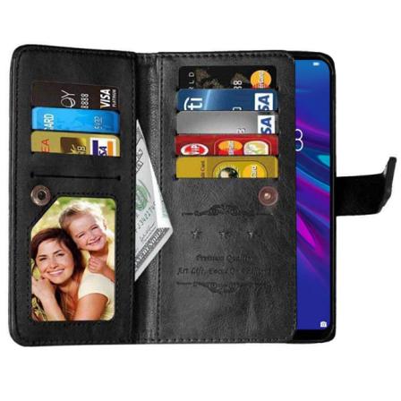 Dubbelflip Flexi 9-kort Huawei Y6 2019 (mrd-lx1) Svart