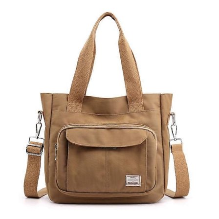 Retro Canvas Tote Bag for Kvinner 2022 Jenter Mote Casual Skulderveske Stor Kapasitet Ensfarget Minimalistisk Håndveske