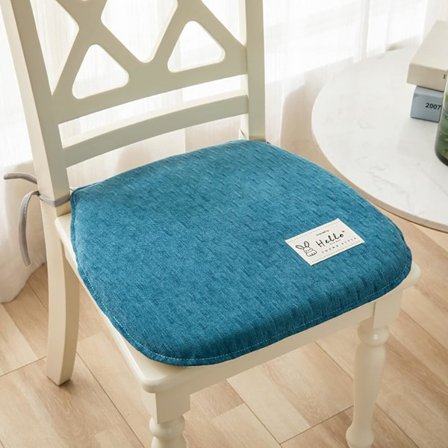 Hynder med bindebånd til spisestue, køkkenstolspude skridsikker slidstærk sædehynde, -Blå a 43x45cm (17x18 tommer)